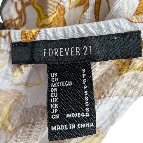 Forever 21 Yellow Floral Sundress | Women's S - Picture 3 of 7